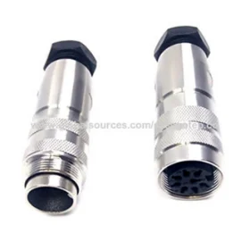 AISG male to female solder type 14 pin connector for 6 to 8mm diameter cable